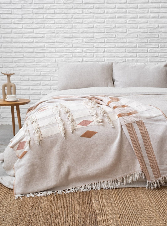 COTTON THROW BLANKET | Wall Tapestry | Couch Blanket | Bed Blanket l Boho Throw Blanket l Boho Sofa throw l Minimalist throws